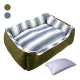 Cama Grande Perro Acolchada Lavable Impermeable + Almohada