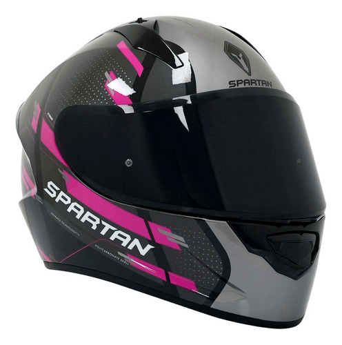 Casco Moto Spartan Ff105 Stinger Elasis Rosa Brillo