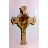 Vector Corte Láser Cruz De Jesús Con Reloj