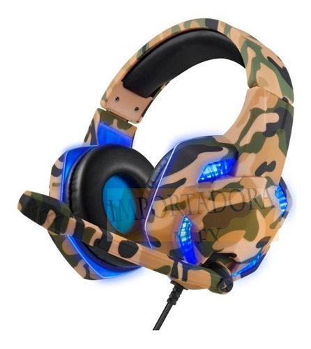 Diadema Gamer Led Usb 3.5 Militar Microfono Pc Lap Ps4 Xbox 