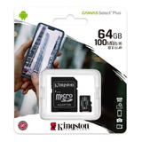 Memoria Micro Sd Kingston 64gb Clase 10 Velocidad 100mb