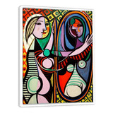Canvas Cuadro Flotante Picasso Mujer Frente Espejo 60x80cm