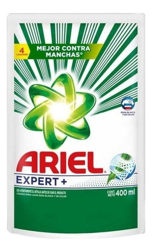 Jabon Liquido Para Ropa Expert Pouch Repuesto Ariel 400ml X2