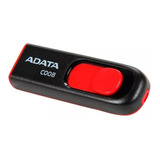 Memoria Usb 16gb Adata Retractil 2.0 C008 Nueva Negra Rojo