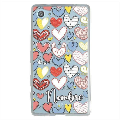 Funda Sony Xperia Corazones Personalizada Con Nombre