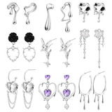 Set Aretes Dangle Y2k Mujer 9 Pares