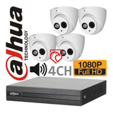 Kit Seguridad Dvr 4 Dahua 1080p + 4 Camaras C/audio Martinez
