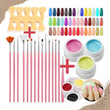 Kit X20 Gel Paint Uv Led Color Pinceles Separador Nail Art
