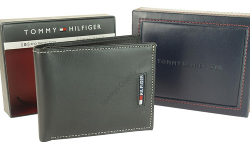 Billetera Tommy Hilfiger 31hp220086 Color Negro De Cuero