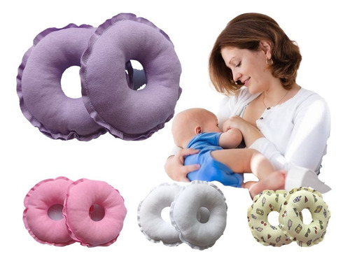 Kit 4 Pares Rosquinha Amamentação Bebê Protetor Seios Peito