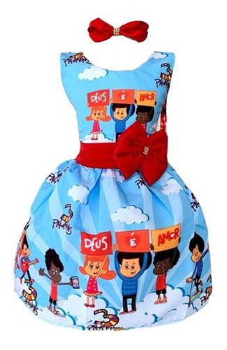 Vestido Infantil Temático Três Palavrinhas Deus È Amor