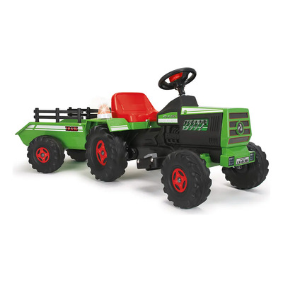 Carro Tractor Montable Eléctrico Para Niño 6v Con Luz Injusa Color Verde