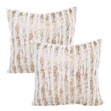 Decorative Throw Pillow Covers Furry Decor Modern Shini...