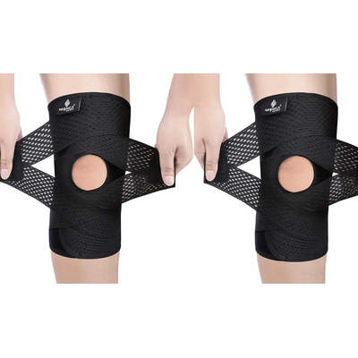 Par de Rodilleras Deportivas Neenca Elásticas y de Compresión Color Negro Talla M | MercadoLibre