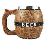 Taza De Cerveza De Madera De Acero Hecha A Mano