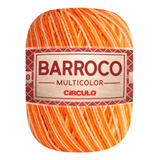 Barbante Barroco Multicolor 6 Fios 400gr Linha De Crochê Cor Abóbora