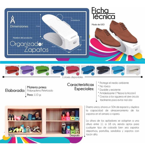 Organizador De Zapatos X 8 Unidades