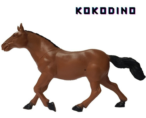 Caballo Marron Zaino Juguete De Goma Potro Granja Kokodino