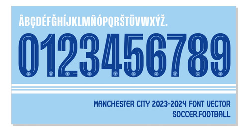 Tipografía Manchester City Font 2023-2024 Archivo Otf, Eps.