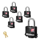 Master Lock (6) Candados Con Llaves Iguales Revestimiento Te