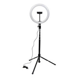 Aro De Luz Led Con Trípode Soporte Celular Selfie 36cm