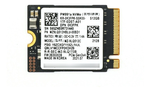 Disco Duro Dell Latitude 5340 3300 3310 Ssd Pcie Nvme M.2 