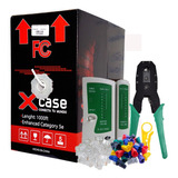 Kit Bobina Utp Cat 5e 305m+ 50 Rj45+tester +pinzas+pelador