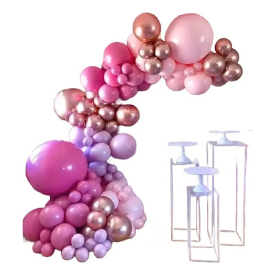 Arco Globos Rosas Morados Crome Fiestas Kit Cumpleaños Chain | MercadoLibre