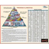 Mapa Da Pirâmide Alimentar - Guia De Calorias - Livro Para Estudos De Nutrição Saúde Dieta E Alimentos - Restaurante Faculdade Gastronomia - Tamanho Grande 60cm X 48cm Dobrado - Equipe Multivendas