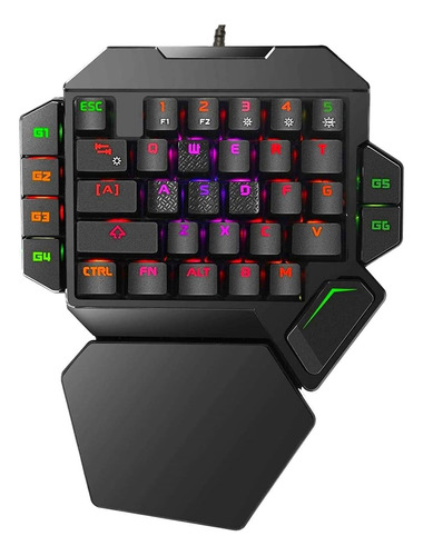 Teclado Mecánico Para Juegos Rgb Con Una Mano, Retroiluminac