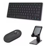 Teclado E Mouse Bluetooth + Suporte P/ Tablet Positivo Q10 