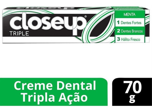 Creme Dental Triple Menta 70g Closeup