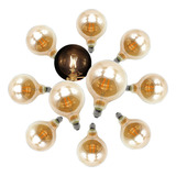 Paquete 10pz Foco Led Vintage Globo 14w Luz Calida