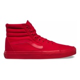 Vans Sk8hi Mono Canvas Rojo Unisex Clasico Casual Skate 