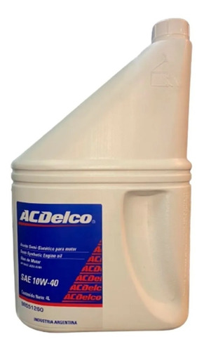 Aceite Acdelco 10w40 Semisintetico Original Chevrolet 4 Litros Repuestos Floresta