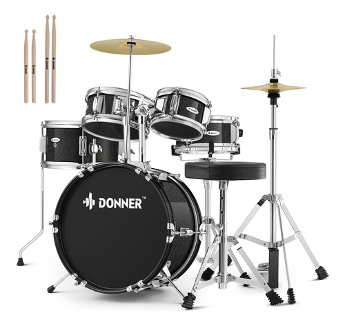 Kid Drum Sets-donner 5 Piezas Para Principiantes, Kit Comple