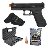 Pistola Airsoft Glock R17 Gbb Slidemetal+case+bb+óleo+coldre