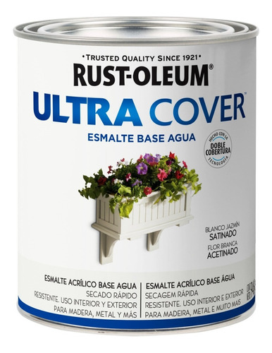 Esmalte Al Agua Ultra Cover Brochable 0,946 Litro Rust Oleum Color Blanco Jazmín Satinado