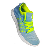 Tenis Licra Calcetín Azul Y Amarillo Fosforescente Unisex