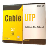 Rollo Cable Utp 100% Cobre Cat6 Interior 305 Mts Categoria 6