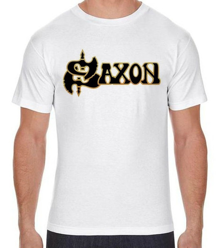 Camiseta Banda Saxon Rock Metal Logo Saxom C39