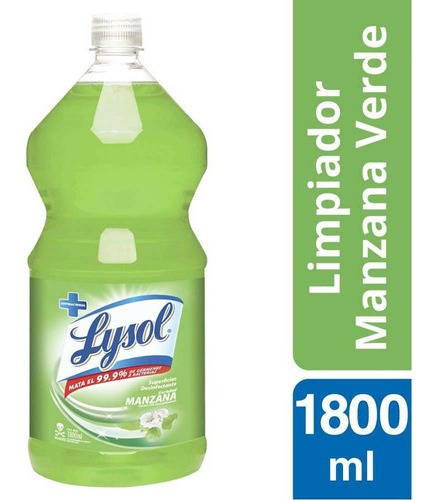 Limpiador Líquido Desinfectante Manzana Verde 1800ml Lysol