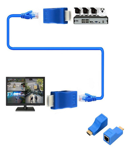 Extensor Conversor Hdmi 4k Rede Rj45 Monitor Tv Notebook Dvd