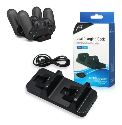 Carregador Doca Dupla Para 2 Controles Playstation Ps4