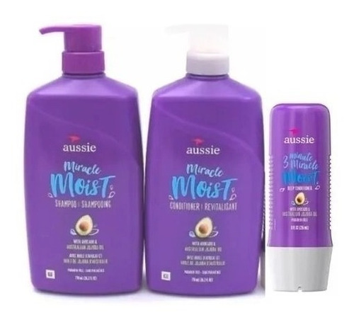 Kit Aussie Moist Sh 778ml+cond 778ml+máscara 236ml