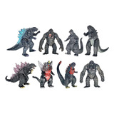 Boneco De Boneco De Dinossauro Godzilla King Kong, 8 Peças D