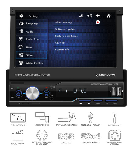 Estereo In Dash Pantalla Bluetooth 7 Pulgadas Am Fm