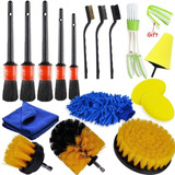 Cepillo Limpieza Automotriz Pinceles Detalle Coche Set 19 Pc