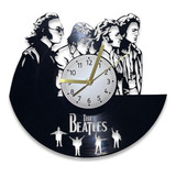 Reloj De Pared Beatles En Disco Vinilo Vintage Corte Laser 