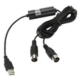 1pc Universal Midi A Usb In-out Cable Convertidor De Línea